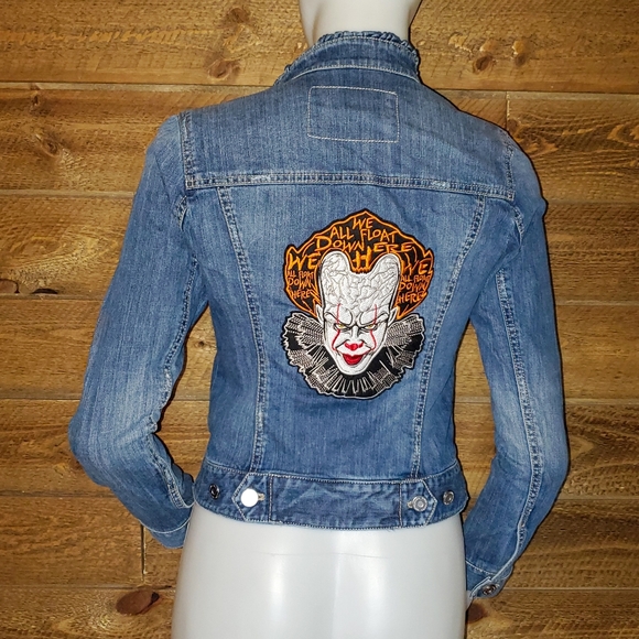 Stephen King It Customized Jean Jacket Size 0 - Picture 7 of 16